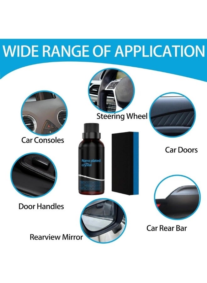 طلاء بلاستيكي منعش، مجموعة تجديد بلاستيكية، عامل طلاء تجديد البلاستيك للسيارة، طلاء منعش من البلاستيك النانو، قطع بلاستيكية طلاء كريستال للسيارة (30 مل) - Image 4